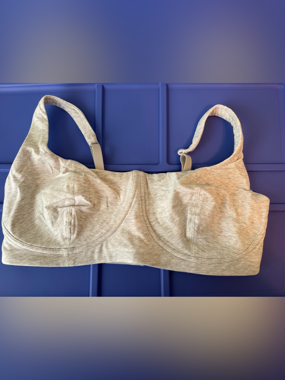 Aerie Superchill Soft Support Cotton-Blend Wireless Bra in Light Heather Gray